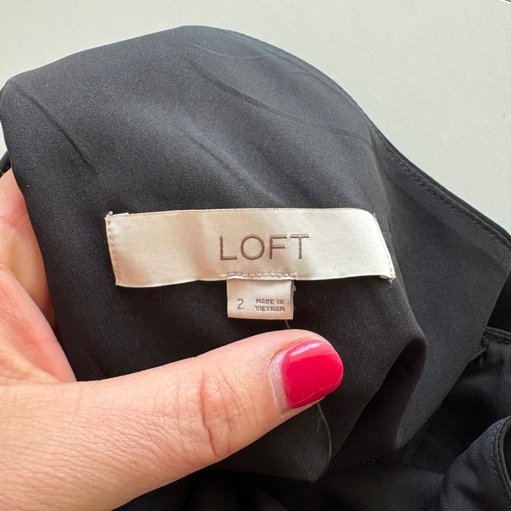 LOFT Sheath Dress Womens 2 Black Cross Back Cutout Sleeveless Side Zip 27532188 - Picture 7 of 11